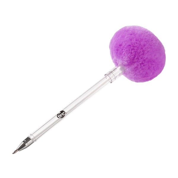 Długopis z fioletową ozdobą TINC Pom Pom