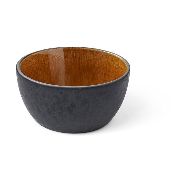 Czarna/w bursztynowym kolorze kamionkowa miska na zupę/na sałatkę 600 ml Gastro Black/Amber – Bitz