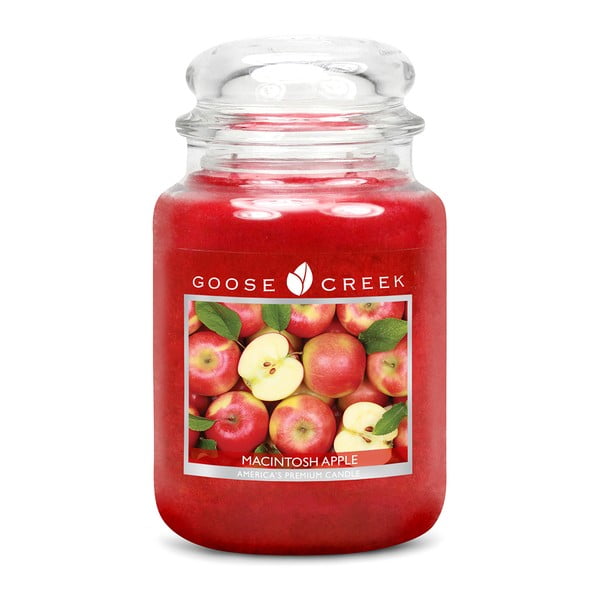 Świeczka zapachowa w szklanym pojemniku Goose Creek Czerwone jabłko, 150 godz. palenia