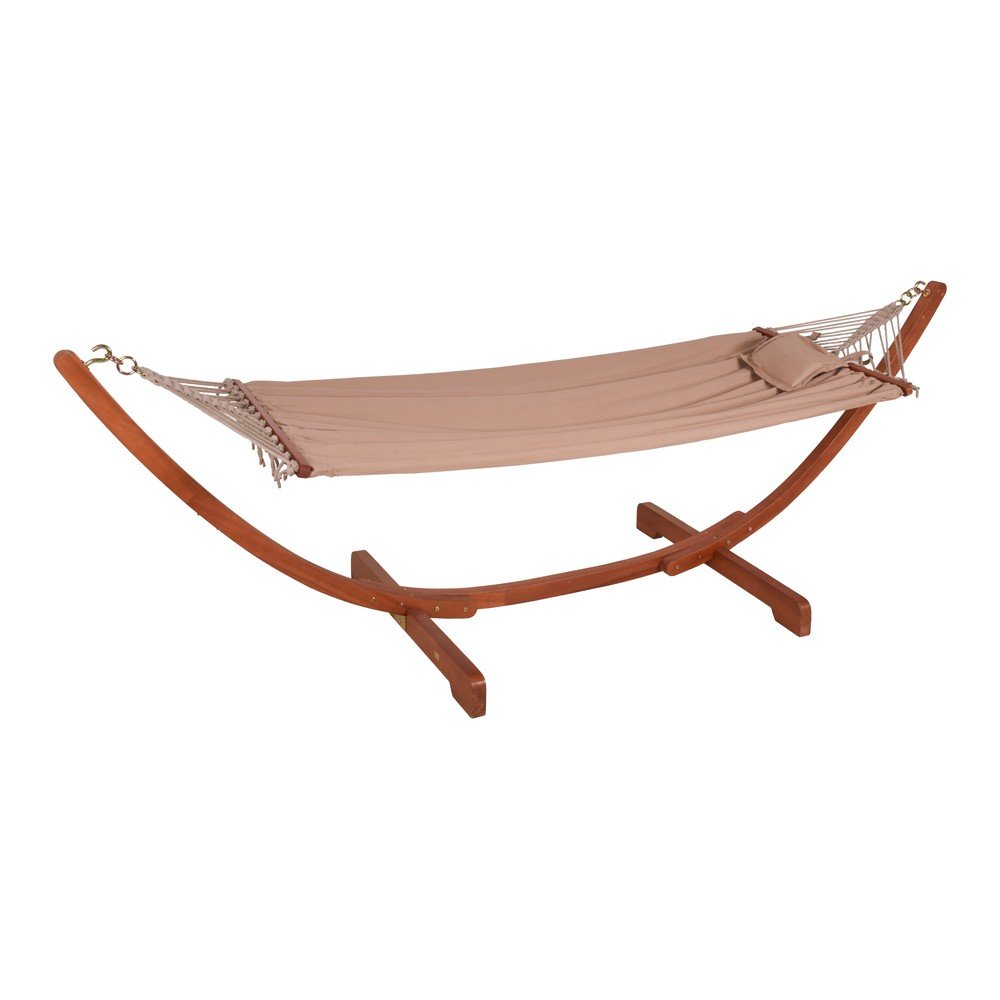 Hamak ogrodowy z konstrukcją z drewna eukaliptusowego Garden Pleasure Hammock Madeira