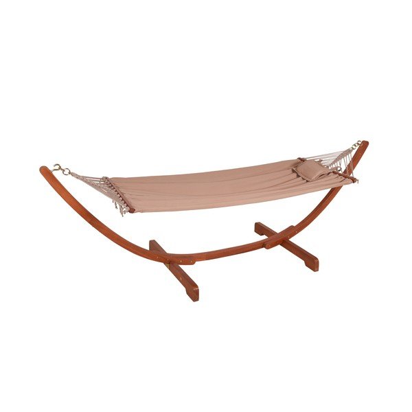Hamak ogrodowy z konstrukcją z drewna eukaliptusowego Garden Pleasure Hammock Madeira