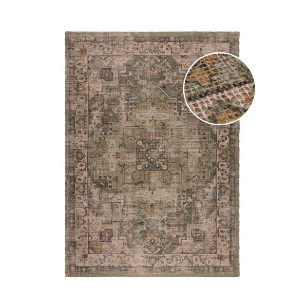 Dywan z mieszanki juty tkany ręcznie w kolorze khaki 120x170 cm Selena Jute Traditional – Flair Rugs
