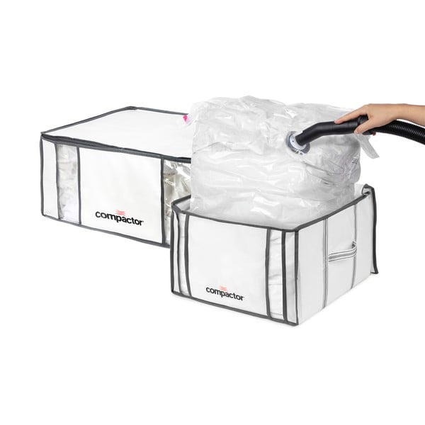 Tekstylne pojemniki do przechowywania ubrań zestaw 2 szt. próżniowe/usztywniane 65x45x27 cm Life – Compactor-image-3