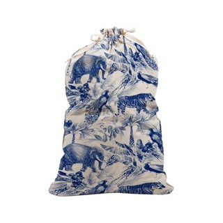 Niebiesko-biały materiałowy worek na pranie Surdic Safari