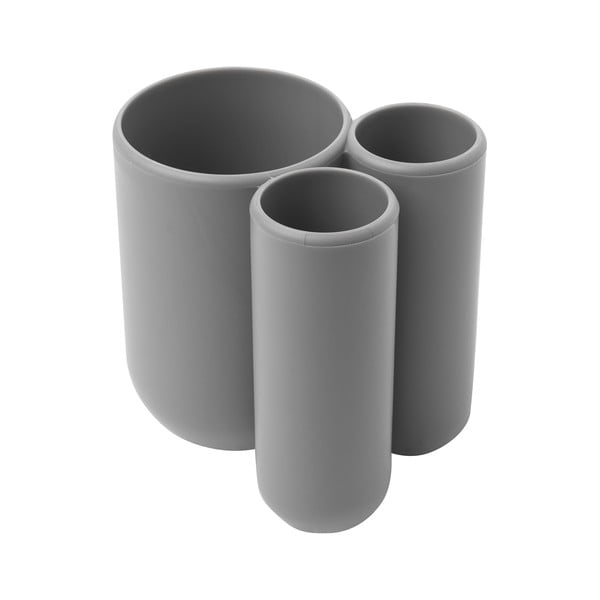 Szary plastikowy kubek na szczoteczki do zębów Touch – Umbra-image-3