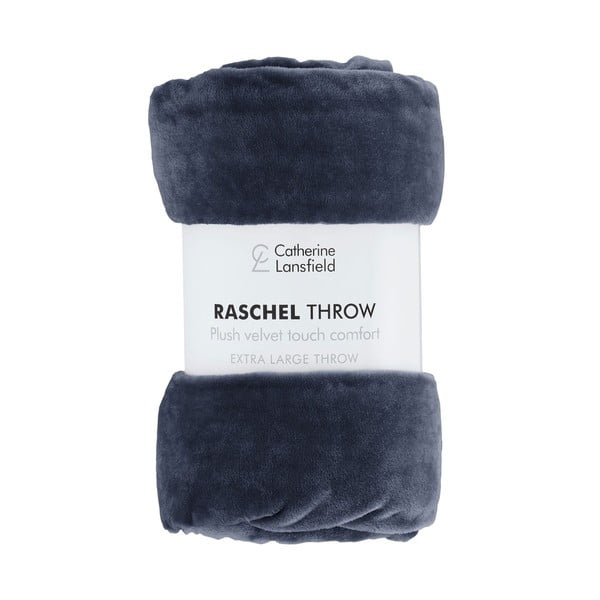 Ciemnoniebieski koc z mikropluszu 130x170 cm Raschel Velvet – Catherine Lansfield-image-2