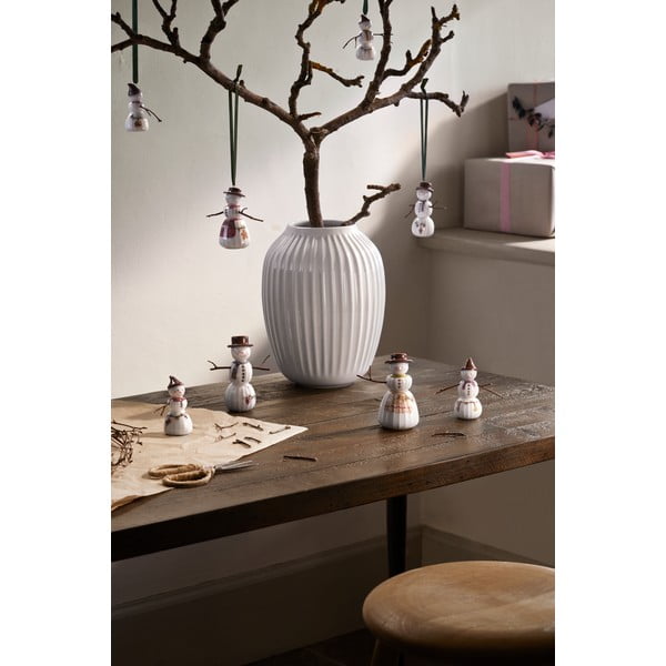 Porcelanowa ręcznie malowana ozdoba świąteczna ø 4 cm Hammershøi Snowman – Kähler Design-image-4