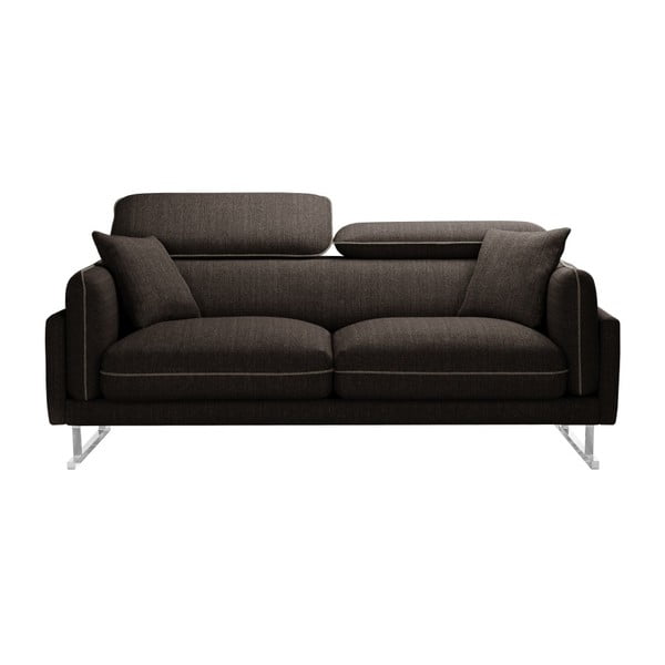 Brązowa sofa 2-osobowa z orzechowym wykończeniem L'Officiel Interiors Gigi