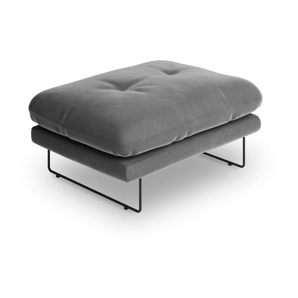Szary puf z aksamitnym obiciem Windsor & Co Sofas Gravity-image-2