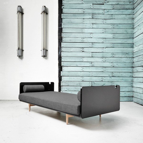 Sofa rozkładana Karup Deva Black/Raw Oak/Granite Grey-image-1