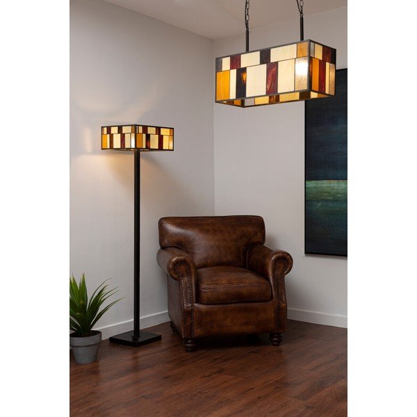 Metalowa lampa wisząca ze szklanym kloszem Waldorf – Premier Housewares-image-1