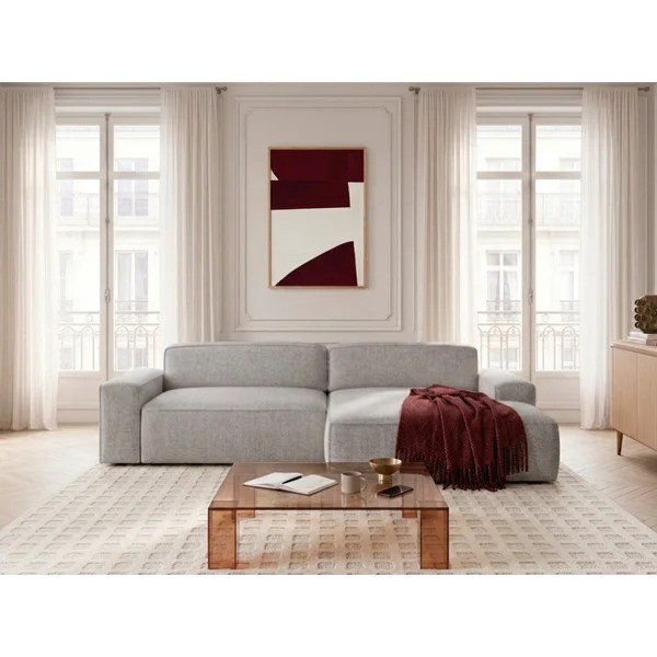 Szary rozkładany/z elektryczną regulacją siedziska narożnik (prawostronny) Abel – Bobochic Paris-image-1