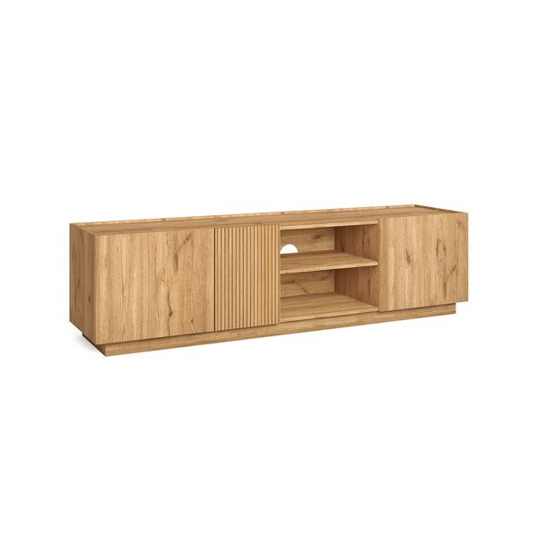 Szafka pod TV w dekorze dębu 180x48 cm Rayana – Marckeric-image-4