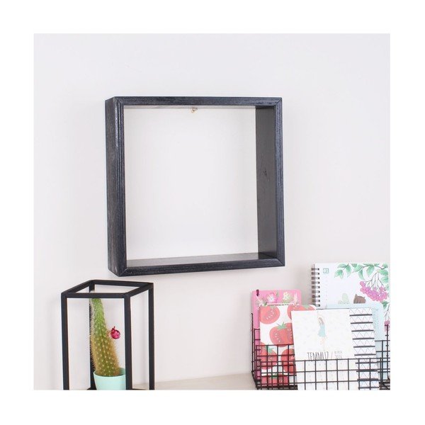 Czarna półka drewniana North Carolina Scandinavian Home Decors Cube