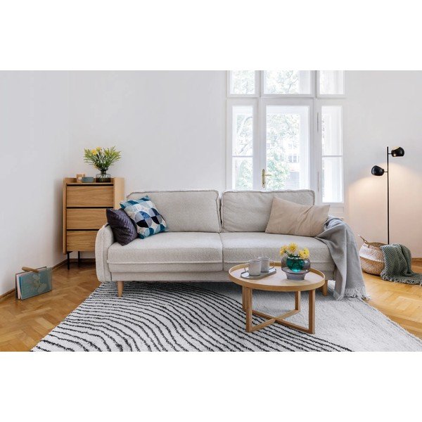 Beżowa rozkładana sofa z materiału bouclé 215 cm Patti – Bonami Selection-image-1