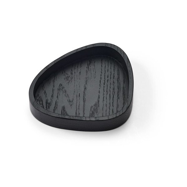 Czarny drewniany pojemnik dekoracyjny 14x12,5x3 cm Curve S – LIND DNA-image-1