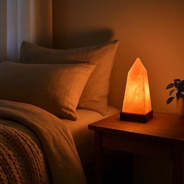 Pomarańczowa lampa solna (wysokość 28 cm) Nepal – Premier Housewares-image-1
