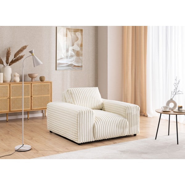 Kremowy sztruksowy fotel Justin – Ropez-image-4