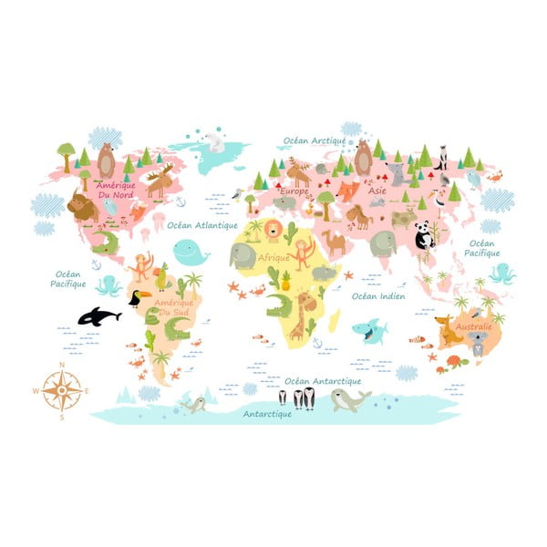 Naklejka ścienna Ambiance Baby World Map