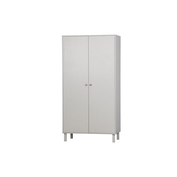 Jasnoszara szafa z litego drewna sosnowego 100x195 cm Madu – WOOOD-image-1