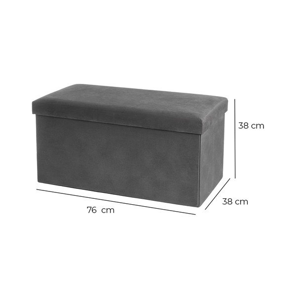Ciemnoszary aksamitny puf Estela – Casa Selección-image-3