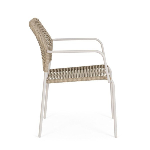 Beżowo-naturalne metalowe krzesło ogrodowe Jable – Bizzotto-image-3