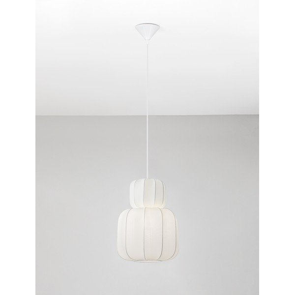 Tekstylna lampa wisząca w matowym białym kolorze ø 28 cm Delina – Nova Luce-image-4