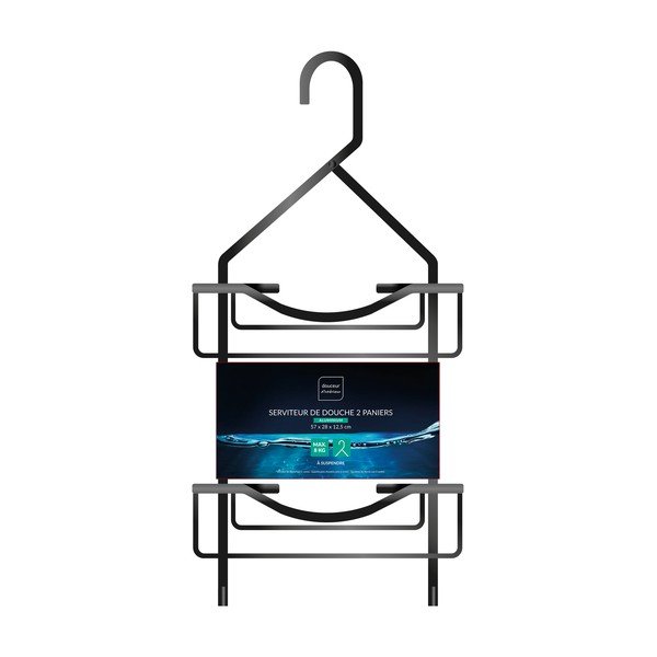 Wisząca aluminiowa półka łazienkowa w kolorze matowej czerni Filaire Aluminium – douceur d'intérieur-image-1