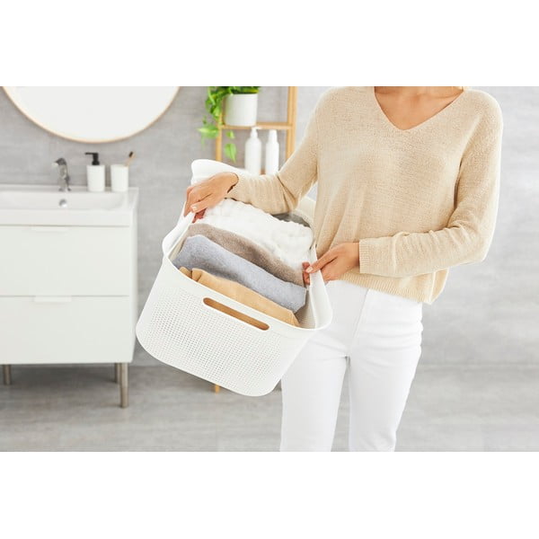 Biały plastikowy kosz na pranie 41 l Brisen – Rotho-image-1