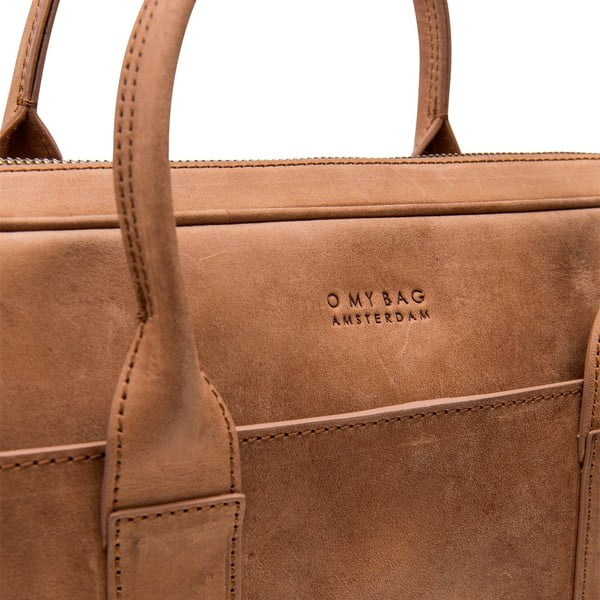 Skórzana torebka na laptop The Harvey, camel-image-1