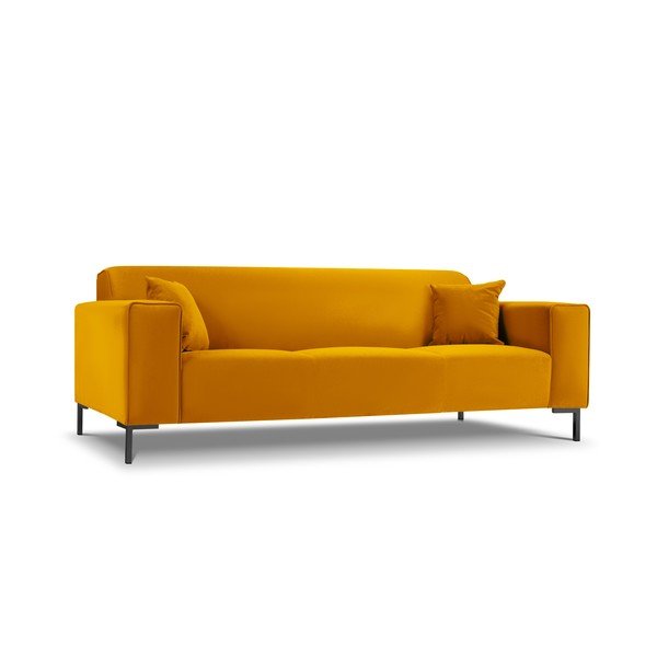 Żółta aksamitna sofa Cosmopolitan Design Siena-image-3