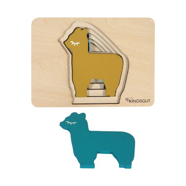 Dziecięce drewniane puzzle Kindsgut Lama-image-2