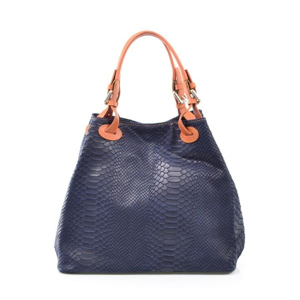 Skórzana torebka Ingrid, niebieska