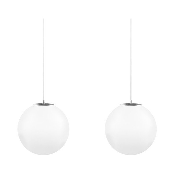 Biało-srebrna podwójna lampa wisząca z białym kablem i białą oprawką Sotto Luce Tsuki, Ø 30 cm-image-2