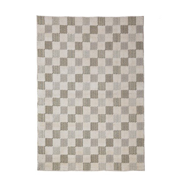 Zielony dywan z mieszanki bawełny odpowiedni do prania 155x230 cm Muted Checkerboard – Flair Rugs