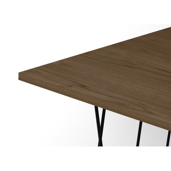 Stolik z blatem o dekorze orzecha i czarnymi nóżkami TemaHome Helix-image-3