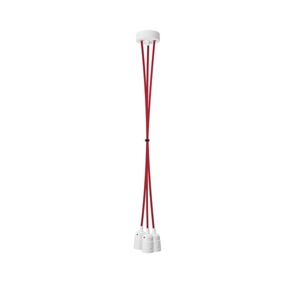 Potrójny wiszący kabel Uno, biały/czarwony