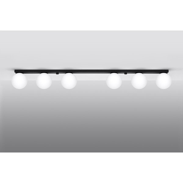 Czarna lampa sufitowa ze szklanym kloszem ø 12 cm Umerta – Sollux-image-3