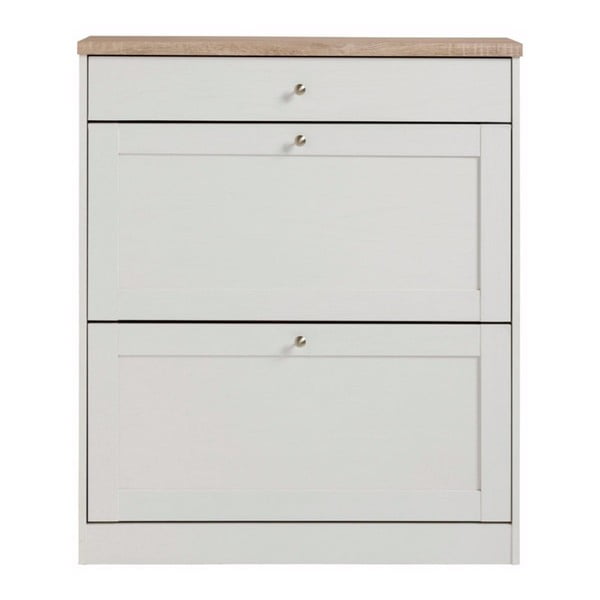 Biała szafka na buty z 1 szufladą Støraa Hector, 2 przegródki-image-2