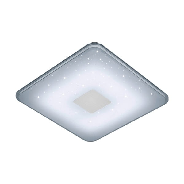 Biała kwadratowa lampa sufitowa LED sterowana zdalnie Trio Ceiling, 42,5x42,5 cm