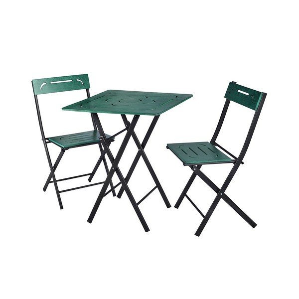 Ciemnozielony zestaw mebli ogrodowych dla 2 osób Bistro – Floriane Garden-image-2