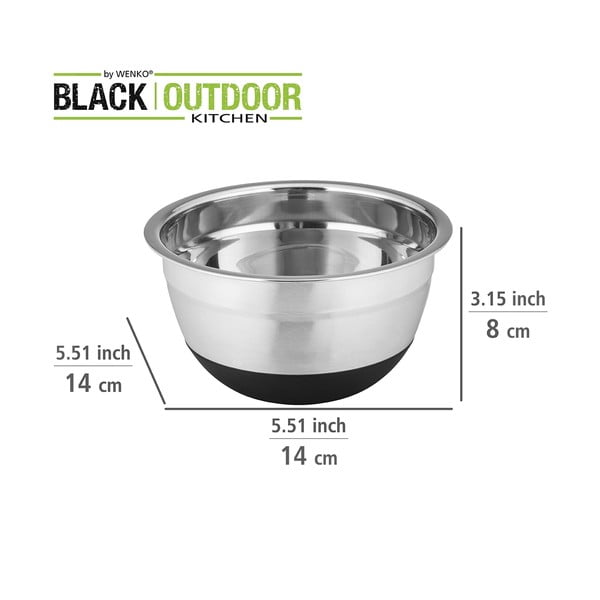 Misa ze stali nierdzewnej z antypoślizgowym spodem Wenko Black Outdoor Kitchen Aru, 600 ml-image-4