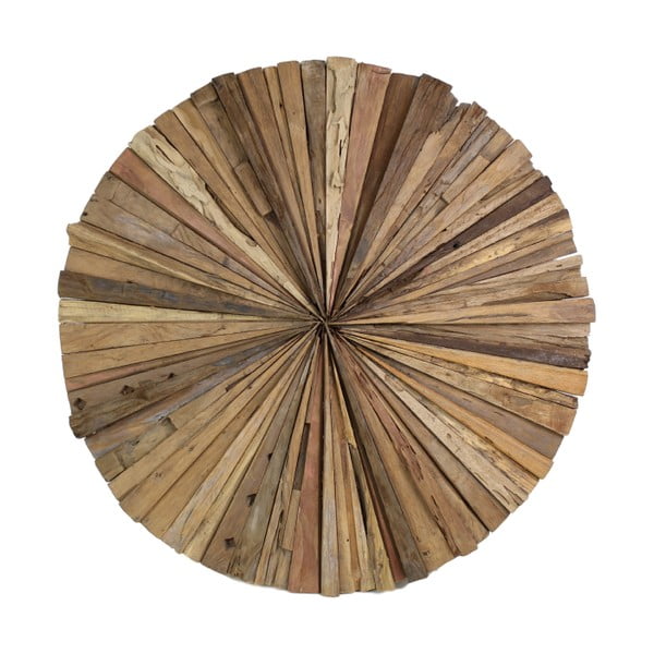 Dekoracja ścienna z drewna tekowego HSM Collection Roude, 60 cm