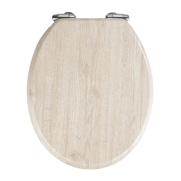 Jasnoszara deska sedesowa wolnoopadająca Wenko Oak, 42,5x35,5 cm