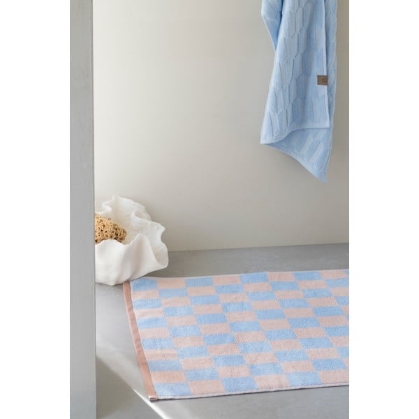 Niebiesko-różowy dywanik łazienkowy z bio bawełny 50x80 cm Retro – Mette Ditmer Denmark-image-2