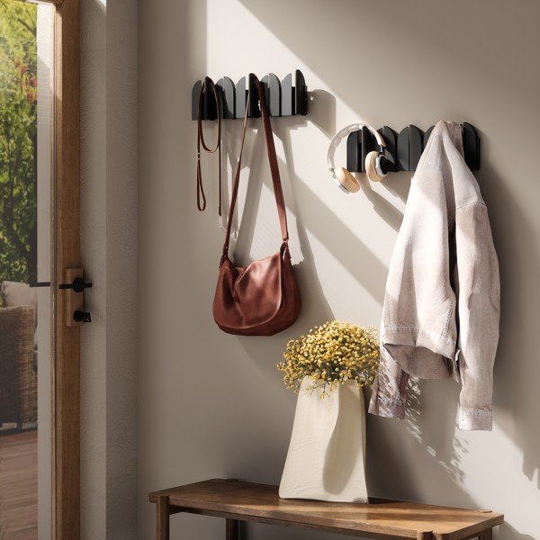 Stalowy wieszak ścienny w kolorze matowej czerni 43 cm Saloon – Umbra-image-1