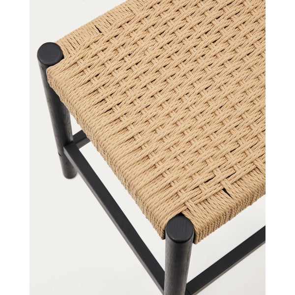 Czarne/w naturalnym kolorze hokery zestaw 2 szt. z litego drewna dębowego (wysokość siedziska 66 cm) Yalia – Kave Home-image-4