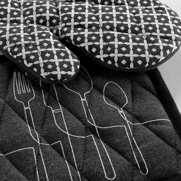 Rękawice kuchenne z bawełny z recyklingu zestaw 2 szt. Cuisiline – douceur d'intérieur-image-2