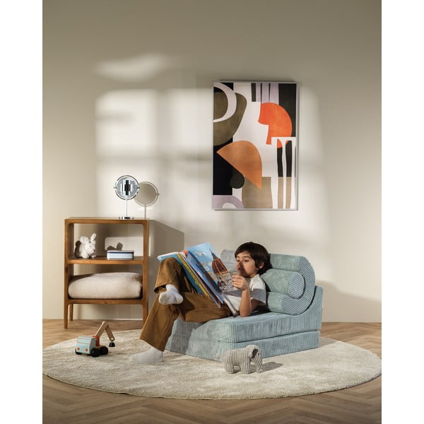 Miętowy sztruksowy fotel dziecięcy Flipster – Wigiwama-image-3