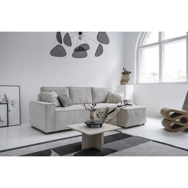 Biały sztruksowy rozkładany narożnik (strona zmienna) Brave Dave – Miuform-image-2